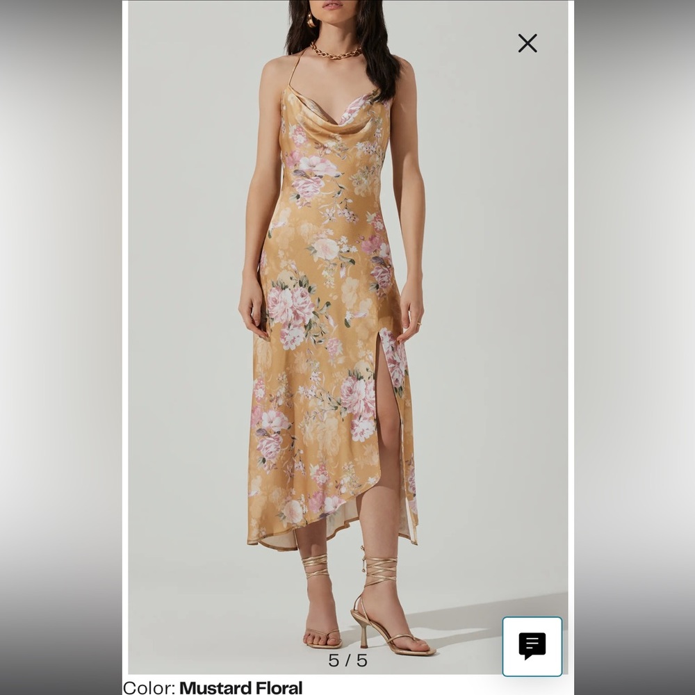 ASTR Gaia Strappy Bias Cut Satin Midi Dress